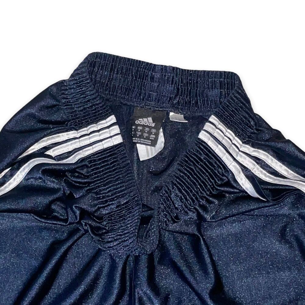 Adidas Vintage Rare Basic Stripe Basketball Shorts Navy Blue Dazzle Medium - Picture 9 of 11